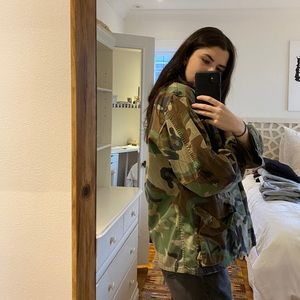 Vintage Army Print Jacket